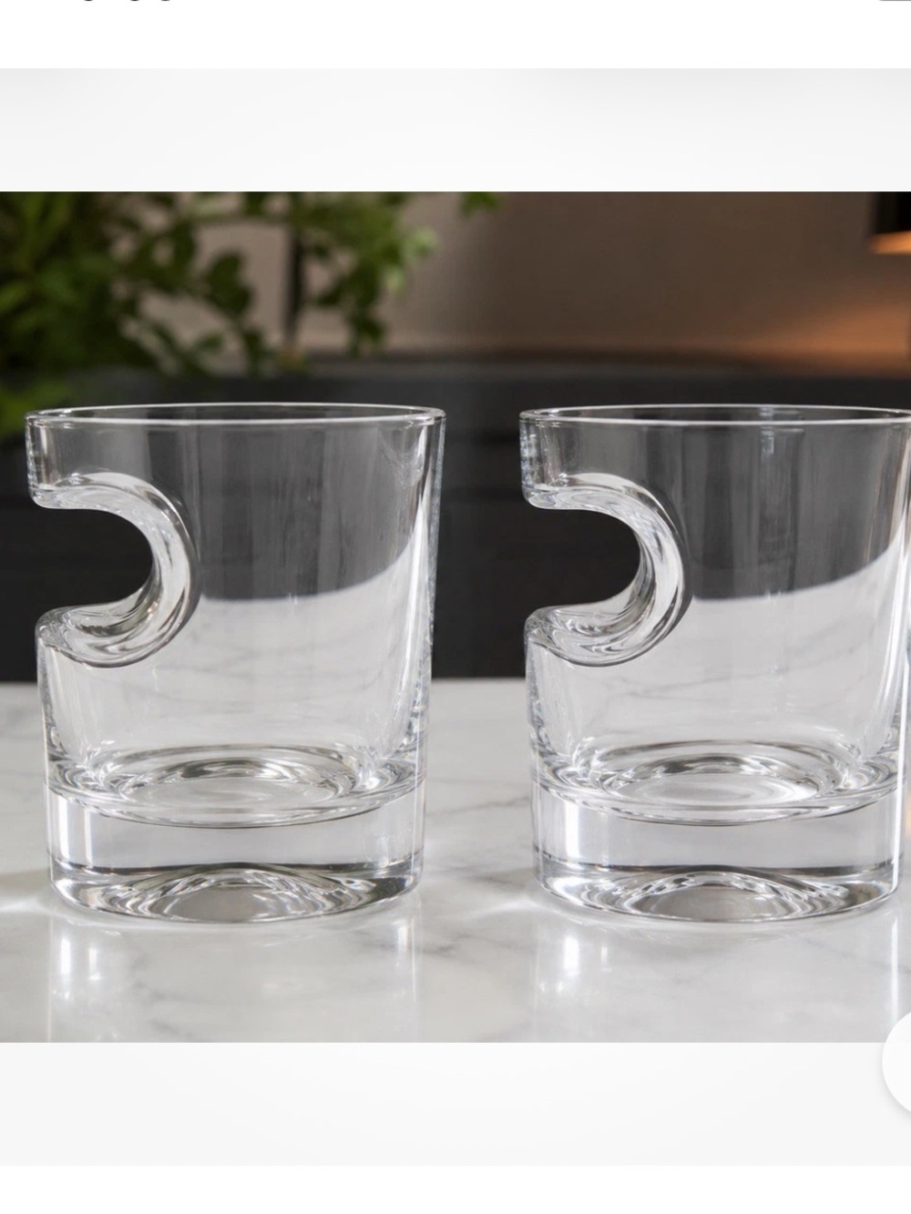 Godinger Clear Cigar Rest Whiskey Glasses - Set of 2
